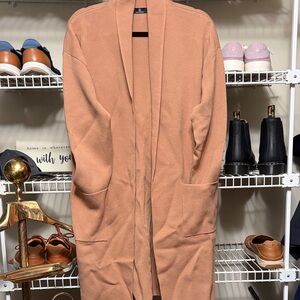 Women's Tan Open Front Coat